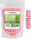 XPRS Nutra Größe 1 Leere Kapseln - 100 Count Leere Vegan Kapseln - Vegetarische Pillen - DIY Gemüse Kapsel Füllung- Veggie Pillen Kapseln für Do-It-Yourself Ergänzungen (Pink)
