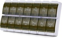 2 Wochen Pille Box, MOLN HYMY 7 Tage Pill Organizer 2 Mal pro Tag, Wöchentliche Pille Behälter, um Medikamente zu halten, Vitamine Fischöle (Grün)