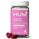 HUM Nutrition SOS PMS Gummies, PMS Support Supplemento per le donne, Support Cycle Symptoms, Bloating, Equilibrio ormonale, Include vitamina B6, Cranberry & Chasteberry Vitex, Gluten Free, 60 Vegan Gummies