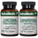 NutraMedix Joint Support Bundle - Enthält Curcumin von Turmeric und Serrapeptase Enzyme Support Kapseln für Gelenkunterstützung und gesunde Entzündungsreaktion Unterstützung - 2-Piece Supplement Set