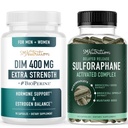 Sulforaphane Complex & 400mg DIM Ergänzung für verbesserte Estrogen Balance für Frauen | Advanced Microbeadlet Hormon Balance Supplement (60 Servierungen) mit Extra Strength DIM (90 Servierungen)