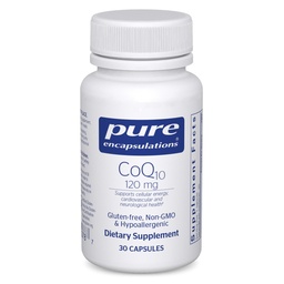 Pure Encapsulations CoQ10 120 mg - Coenzym Q10 Ergänzung für Herzgesundheit, Energie, Antioxidantien, Gehirn & Gedächtnis Gesundheit - Cellular Health, Kognition & Cardiovascular Support* - 30 Kapseln