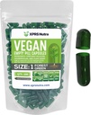 XPRS Nutra Größe 1 Leere Kapseln - 100 Count Leere Vegan Kapseln - Vegetarische Pillen - DIY Gemüse Kapsel Füllung- Veggie Pillen Kapseln für Do-It-Yourself Ergänzungen (Forest Green)