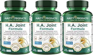 Reinheitsprodukte HA Gemeinsame Formel Hyaluronsäure + Schlüsselkoeffizienten - Gelenk + Haut Multi Collagen (Typ I, II & III) - 5-Loxin - Olive Fruit Extract - Joint Flexibility + Mobility - 90 Kapseln (3)