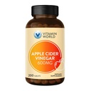 Vitamin World Apple Cider Vinegar 600 MG – Standardized to 35% Acetic Acid – 200 Vegetarian Tablets, Once Daily ACV Supplement for Digestive & Wellness Support