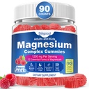 90 Count | Magnesium Complex Gummies for Women & Men, 12 Forms of Magnesium (Glycinate, Citrate& More), Magnesium Supplement with Ashwagandha – Supports Sl♡ep, Bone, Energy, Raspberry Flavor