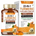 22-in-1 Turmeric Curcumin 2348mg - 95% Curcuminoids with Black Pepper, MCT Oil & Vitamin C - High Absorption Turmeric Curcumin Supplement for Antioxidant, Joint & Immune Support - 120 Capsules