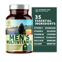 Number One Nutrition Premium Men's Daily Multivitamin Multimineral Supplement [Gluten Free, Non-GMO], Vitamine A C E D B1 B2 B3 B6 B12, Magnesium, Biotin, Sprulina und Zink, 60 Veg Caps