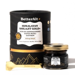 Besser Alt Pure Himalayan Shilajit Gold+(30gm)|Enhances Recovery & Boosts Strength|16.000 ft Sourced Blend mit Ashwagandha, Safed Musli,Gokshura|Shilajit Gold für Männer & FrauenVVegan & Test Labed-600mg