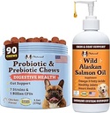 Natural Dog Company Wild Alaskan Salmon Oil & Probiotic Chews für Hunde Bundle: Salmon Oil & Probiotics - Gesunde Haut und Mantel und Verdauungsmedizin Combo für Hunde aller Rassen und Größen