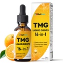 TMG Trimethylglycine Liquid Drops - Betaine High Absorption Methylated Vitamins Supplement for Homocysteine Methylation & Heart Health Support - Orange Flavor Gluten Free