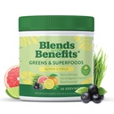 360 Nutrition Blends with Benefits Super Greens Powder w/Probiotics, Digestive Enzyme, Sugar & Gluten Free, Plant Based Superfood Drink Mix für Gut Health, Bloating, Immunität, Gesamtgesundheit, 6.35 Unze