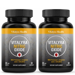 Vitalyra Nitric Oxide Supplements for Men - Workout Booster Supplement for Men - Nitrous Oxide Boost Blood Flow, Blood Pressure, Energy & Workout Performance with L Arginine L Citruline-60 Days Supply