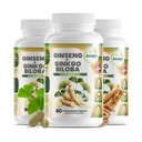 GreeNatr Ginko Biloba & Panax Ginseng Supplement - Red Ginseng Brain Supplement für Gedächtnis und Fokus - Ginkgo Biloba Ergänzungen für gute Vision, Immunsystem und verbesserten Blutfluss - 3 Flaschen