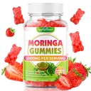 softbear Moringa Gummies for Women & Men, Strawberry Flavor 60 Count | Organic Moringa Supplement 1000mg for Energy, Antioxidant, Immune Health Support, Sugar-Free/Vegan/Non-GMO