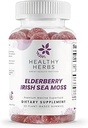 Gesunde Kräuter Bio Sea Moss Gummi - Konzentrierte 2100mg Irish Sea Moss + Elderberry Essentials Blend - Fortgeschrittene Einmal-Daily-Formulierung Made with Apple-Extracted Gummy (30 Count)