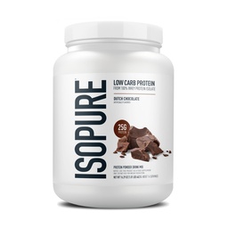Isopure Low Carb Whey Isolate Protein Powder, Dutch Chocolate 1 LB | 25g Protein Per Serving, 100% Whey Protein Isolate, Gluten Free, with Added Vitamins for Immune Support & Muscle Recovery