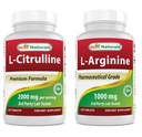 Meilleurs naturels L-Citrulline 2000mg & L-Arginine 1000 mg