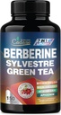 Cadane Berberine Extract - Berberine Ergänzung mit Gymnema Sylvestre, Grüner Tee &amp; Mehr - 150 Kapseln für Immunsystem, Verdauungsgesundheit Unterstützung