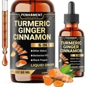 6in1 flüssige Kurkuma Curcumin mit Ginger, Berberin Extrakt, Ceylon Cinnamon, Bitter Melon, Black Pepper - Tropfen Extrakt - 2FL oz - 60 Servierungen