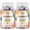 Polyphenol Gummies, Plant-Based Formula with Resveratrol, Elderberry, Grape, Turmeric,Green Tea, Cranberry Extract, Vitamins & Minerals, Superfood Blend, Mixed Berry Flavor, 120 Gummies