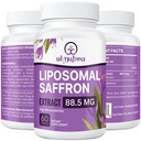 Liposomal Saffron Ergänzungen 88.5 mg, maximale Absorption, 100% reine Saffron Extrakt Kapseln für Stimmung, Energie, Vision & Focus - 60 Vegan Kapseln