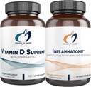 Designs für Gesundheit Vitamin D Supreme + Inflammatone Bundle - Vitamin D3 5000 IU + 2000mcg Vitamin K mit einem Enzym Botanical Blend, um gesunde Entzündungsreaktion zu fördern - 2 Produkte