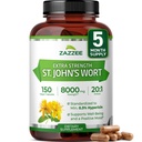 Zazzee Extra Strength St. John’s Wort 20:1 Extrakt, 8000 mg Stärke, 0.3% Hypericin, 150 Vegan Kapseln, 5 Monate Versorgung, konzentriert, Standardisiert 20X Extrakt, 100% Vegetarisch, Non-GMO, All-Natural