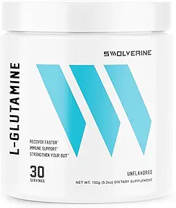Swolverine L-Glutamine | Reduziert Übung induziert Muskel Soreness, verbessert Erholung, verbessert die Gutgesundheit, unterstützt Immungesundheit, Vegan, Non-GMO, GF, 5g pro Servieren (60 Servierungen)