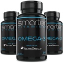 (3 Pack) Olio di pesce più intelligente Omega 3, Aroma di bacche, Burpless, Tasteless, 2000mg, DHA EPA Brain a tripla resistenza, Realizzato con AlaskOmega®