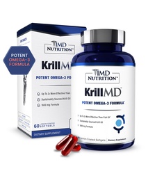 1MD Nutrition KrillMD - Antarctic Krill Oil Omega 3 Supplement mit Astaxanthin, EPA, DHA | 2X Mehr Effektive Than Fish Oil | 60 Softgels