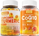 Zuckerfreie Kurkuma Curcumin gefüllte Gummie 550mg & CoQ10-250mg gefüllte Gummie, Immun-, Verdauungs- und zelluläre Energie- und Antioxidantienunterstützung