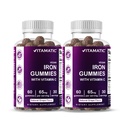 Vitamatic Eisen 65 mg Gummi-Ergänzung für Damen und Herren - 60 Vegan Gummi - Große Verkostung Eisen Gummy Vitamine mit Vitamin C (2)