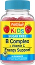 WellJa Kinder Vitamin B Complex Sugar Free Gummies | mit Vitamin C, Folsäure | Immun- und Energieunterstützung | Erdbeeren Geschmack | 60 Zähler