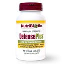 NutriBiotic – DefensePlus, 45 Tabletten | 11 in 1 Immununterstützung mit Vitamin C, Zink, Grapefruit Seed Extract, Echinacea, Astragalus Root & Immun Boosting Extracts & Pilze | Vegan & Gluten Kostenlos