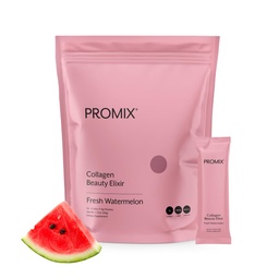 ProMix Nutrition Collagen Beauty Elixir Stick Packs (30ct) Watermelon | Collagen Peptides Supplement for Radiant Skin, Stronger Hair, Healthy Nails, Joint Support & Anti-Aging Beauty On-the-Go