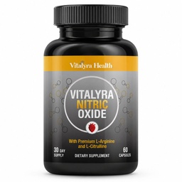 Vitalyra Nitric Oxide Supplements for Men - Workout Booster Supplement for Men - Nitrous Oxide Boost Blood Flow, Blood Pressure, Energy & Workout Performance with L Arginine L Citruline-30 Days Supply