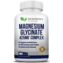 Premium Magnesium Glycinate 425mg - 180 Vegan Kapseln - Hilft mit Stress Relief, Schlaf, Muskelkrämpfe & Gesundes Herz |