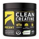 Ascent Clean Creatine Monohydrat Pulver - 5G Pro Servieren, Creapure Supplement - Unflavored, 45 Servierungen