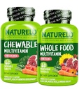 NATURELO Teen Multivitamin - 60 Capsules and Chewable Vitamin for Kids - 60 Tablets Bundle