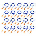 20 Pairs Corded Ear Plugs Reusable Silicone Earplugs with String Banded Ear Plug for Sleeping Noise Cancelling Noise Reduction Hearing Protection(Blue-Orange)