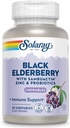 SOLARAY Black Elderberry Extrakt mit Zink, Probiotika & Vitamin C | Gesunde Immunsystem Unterstützung | 30 Kautabletten