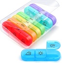 AIMI Weekly Pill Organizer 3 Mal am Tag, Große 7 Tage Pille Box 3 Mal am Tag mit separatem Container, Tragbare Pille Fall für Medikamente, Vitamine, Fischöl und Ergänzungen