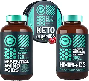 WILD FUEL HMB mit Vitamin D3, Aminosäure-Komplex und Keto MCT Ölgummis Power and Recovery Bundle