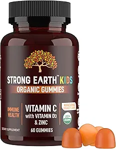 YUM-V'S Kids Strong Earth - Organic Immune Health Gummis mit Vitamin C, Vitamin D3 Plus Zink - Immunsystem Boost Zink, Vitamin C, Vitamin D Gummies - Gummy Multivitamin (60 Count)