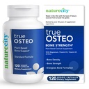 NatureCity True-Osteo pflanzliche Nahrungsergänzungsmittel für Knochenstärke | AlgaeCal Calcium & Magnesium, Pflanzenbasiertes Vitamin D3, Vitamin K2, Silicon| Gentle on Stomach (120 Veggie Kapseln)