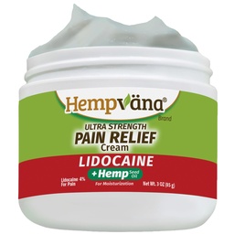Hempvana Cream, Ultra Strength Lidocaine Relief of Sore Muscles, AS SEEN ON TV, Achy Knees, and More. Odor-Free & Enriched with Hemp Seed Oil