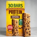 Protein Bars Peanut Butter Dark Chocolate – Bulk Family 30 Pack Chewy Snack Bars, 10g Protein, Gluten Free Energy Bars, 1.42 oz Each (42.6 oz Total)