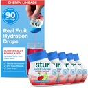 Stur Electrolyte Water Enhancer | Sweetened with Stevia | High in Antioxidant Vitamin C | Sugar Free | Zero Calories | Keto | Vegan | 5 Bottles, Makes 90 Drinks (Cherry Limeade)