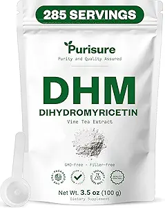 Purisure Dihydromyricetin Powder, 100g, 100% reine DHM-Ergänzungen, Leberunterstützung und allgemeines Wellness, Premium-Qualität DHM-Ergänzung, Dihydromyricetin (DHM) Pulver für Worry-freie Nachtausflüge